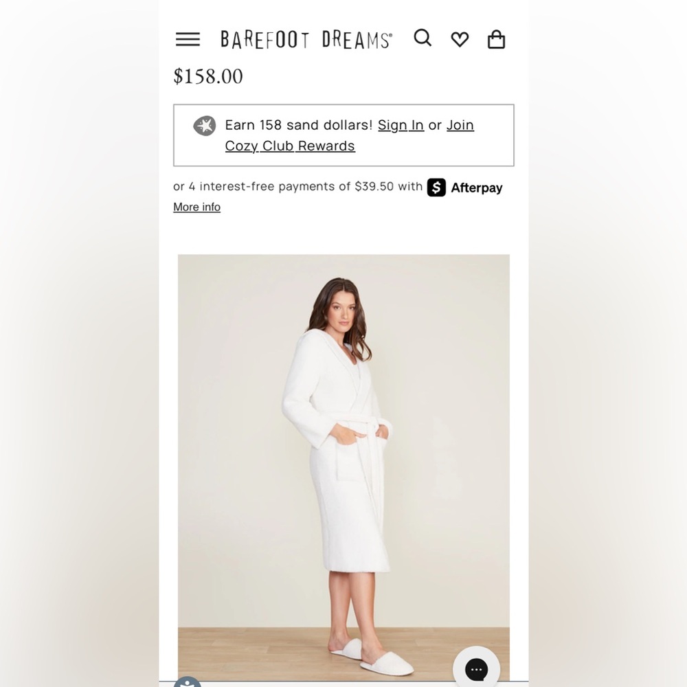 Barefoot Dreams Cozy Cream Hooded Robe